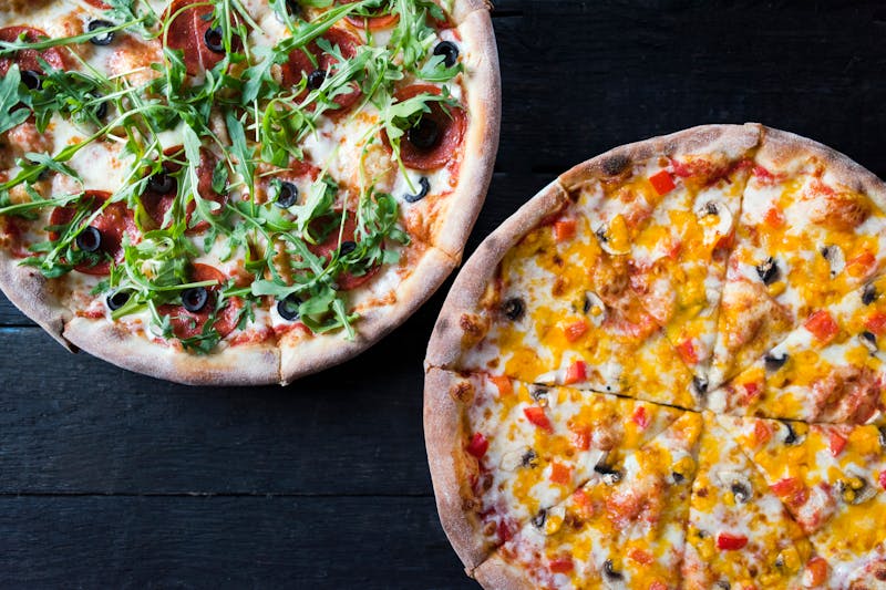 Mushroom Truffle pizza with wild mushrooms and truffle oil